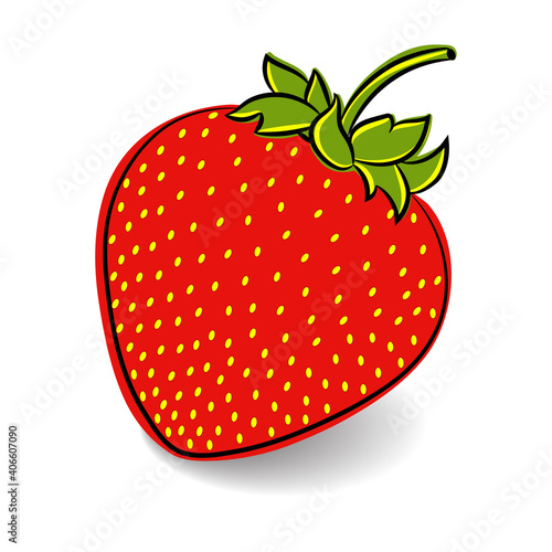 Kids doodle drawing of Strawberry isolated on white background. Hand drawn style sketch. Vector illustration
