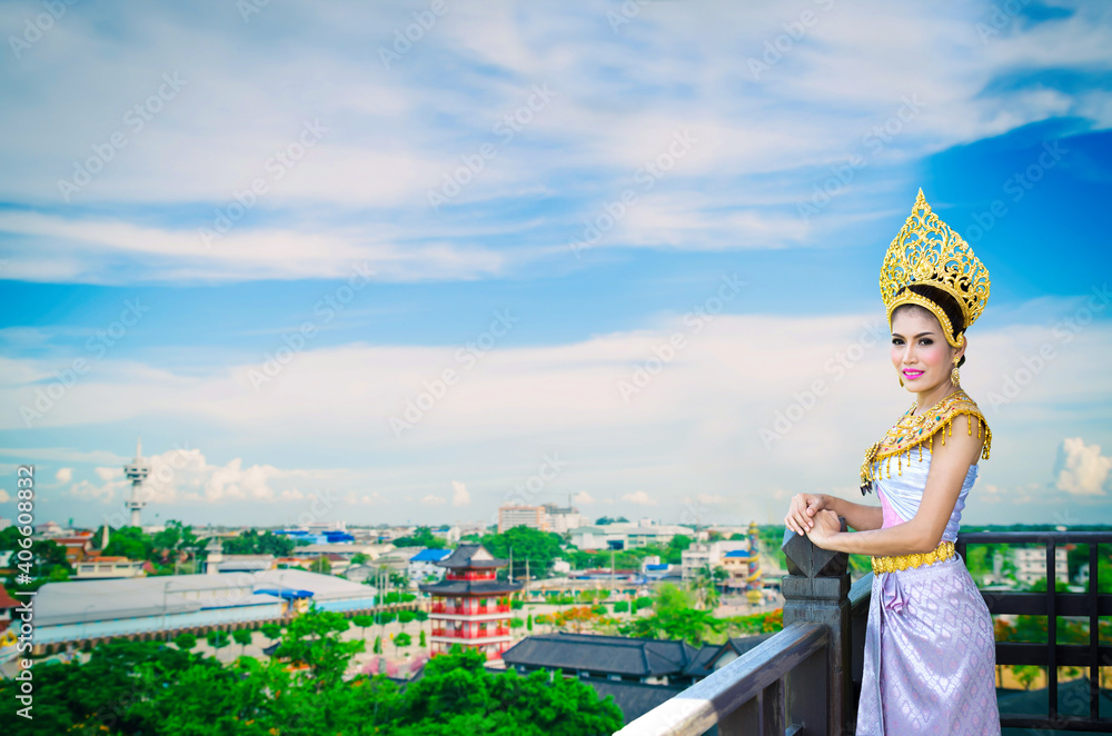 Thai Angel Fashion on View over city, Thailand
