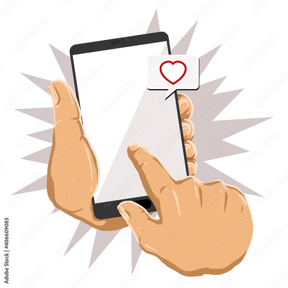 vector of hand with smart phone illustration vector of hand with smart phone illustration