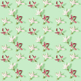 Seamless regular creative pattern from dry white and red flowers, printing on fabric, wrapping paper.