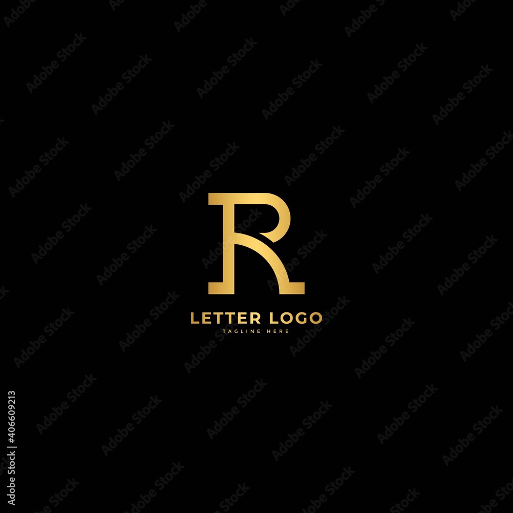 Obraz premium Letter R. Elegant logotype vector. Minimalist logo concept