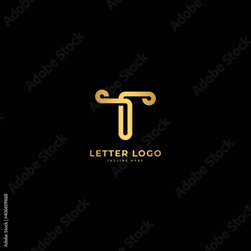 Letter T. Elegant logotype vector. Minimalist logo concept