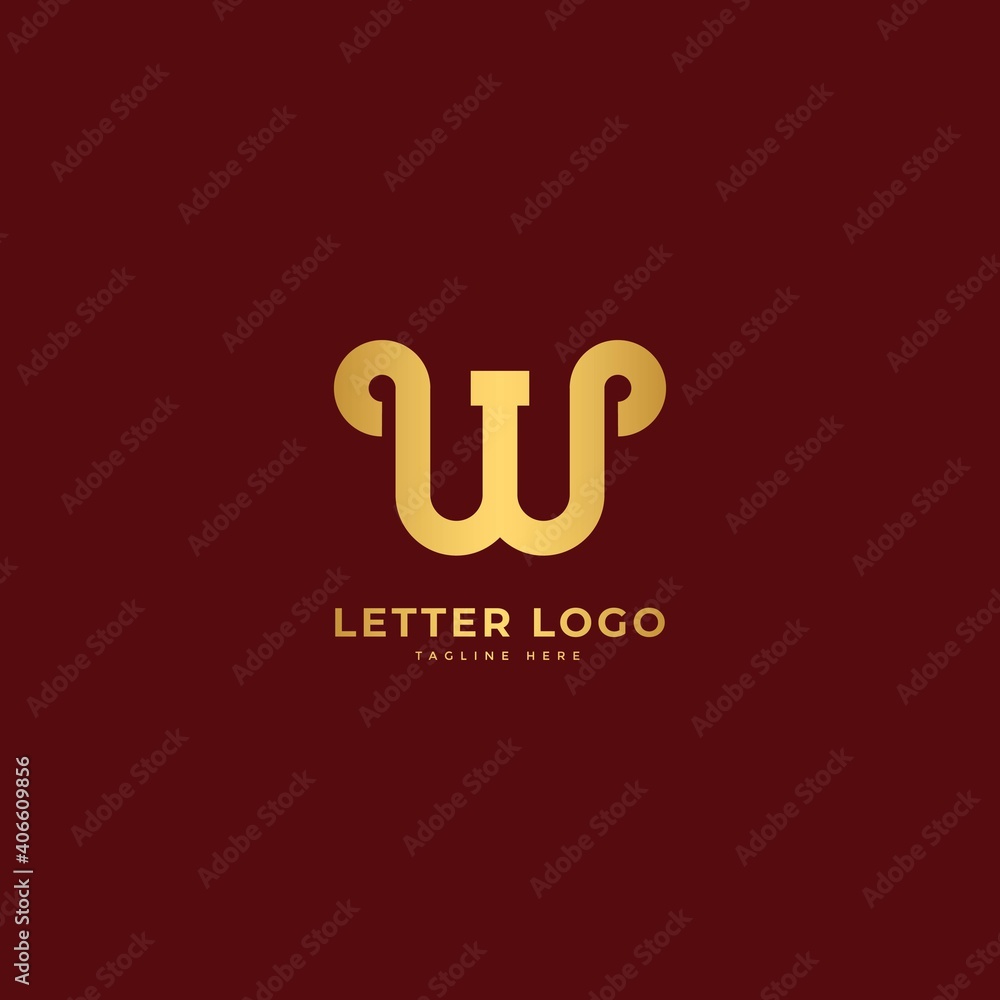 Letter W. Elegant logotype vector. Minimalist logo concept