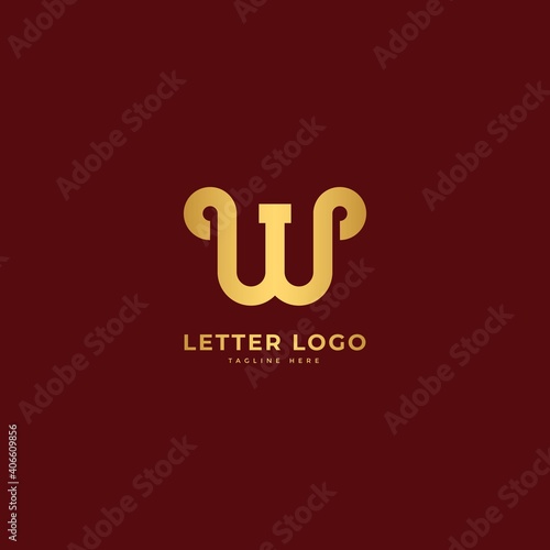Letter W. Elegant logotype vector. Minimalist logo concept