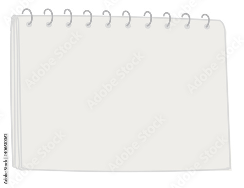 Blank notebook page with binder, sketchbook vector
