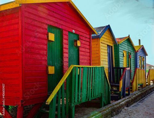 colorful beach huts © Jonathan