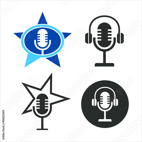 a collections of podcast icon, vector art. photo