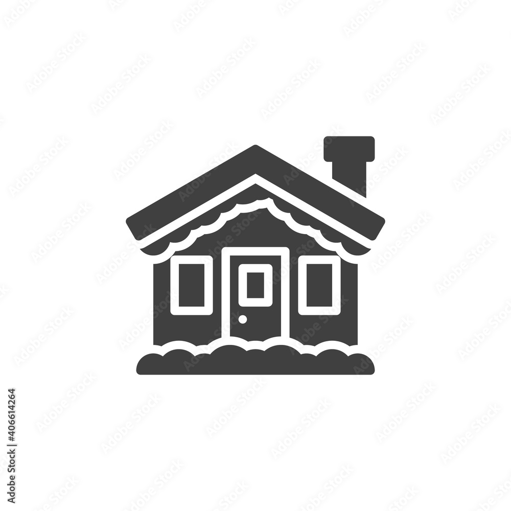 Winter house vector icon. filled flat sign for mobile concept and web design. Snow home glyph icon. Symbol, logo illustration. Vector graphics Winter house vector icon. filled flat sign for mobile concept and web design. Snow home glyph icon. Symbol, logo illustration. Vector graphics