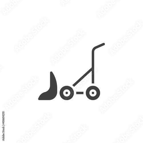 Snow cleaning machine vector icon. filled flat sign for mobile concept and web design. Snow removal glyph icon. Symbol, logo illustration. Vector graphics
