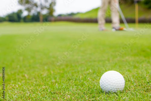 golf ball on green