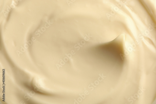 Obraz na plátně Mayonnaise sauce texture on whole background, close up