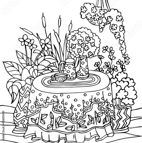 
Vector illustration for antistress coloring pages