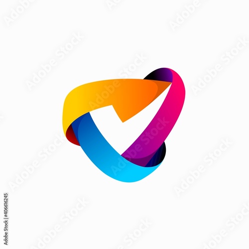 Tick mark logo with modern concept