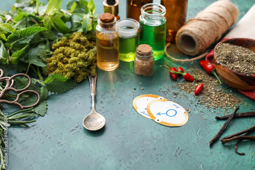 Alchemical symbols and ingr...