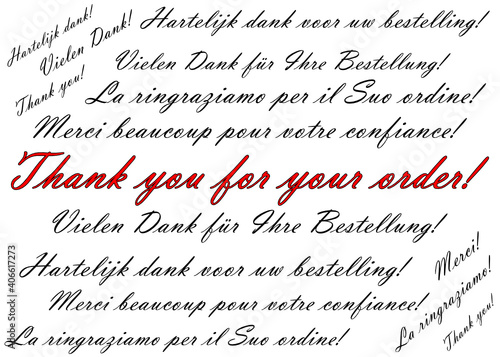 Thank you for your order Wordcloud - illustration