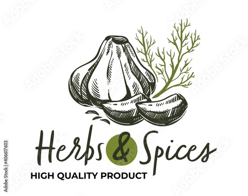 Herbs and spices high quality products shop logo