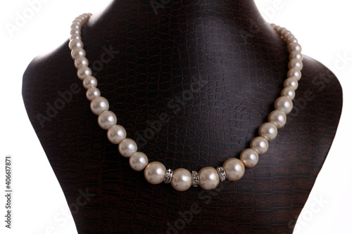 pearl necklace isolated on white