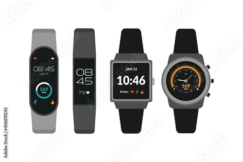 Wearable technology, smart watch collection, fitness activity tracker