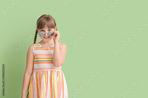 Cute little girl wearing st...
