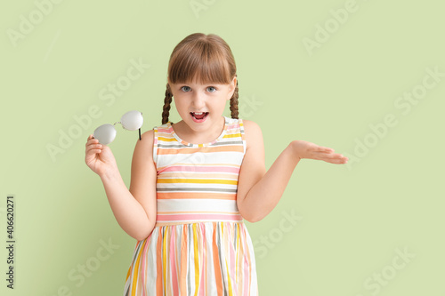 Cute little girl wearing st...
