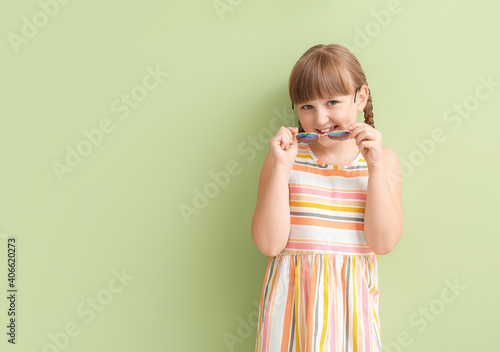 Cute little girl with styli...