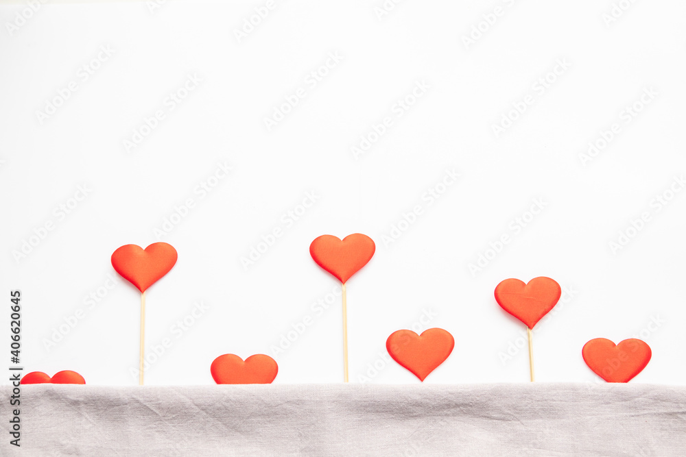 Valentines Day background with present hearts and flower Valentines Day background with present hearts and flower