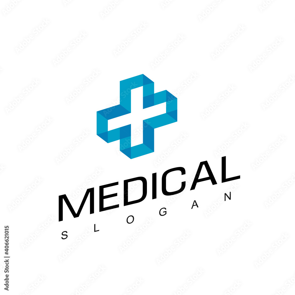 Fototapeta premium Health Care, Hospital Logo With Cross Symbol