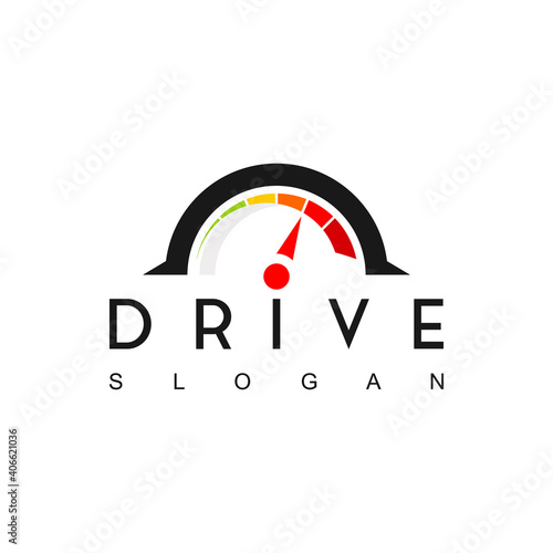 Speedometer logo fast icon design vector