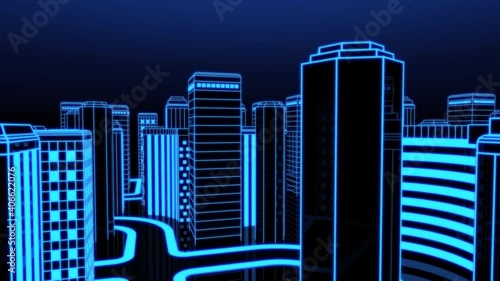 City Neon Night Looped Video