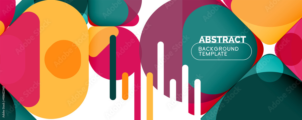 Modern geometric round shapes and dynamic lines, abstract background. Vector illustration for placards, brochures, posters and banners Modern geometric round shapes and dynamic lines, abstract background. Vector illustration for placards, brochures, posters and banners