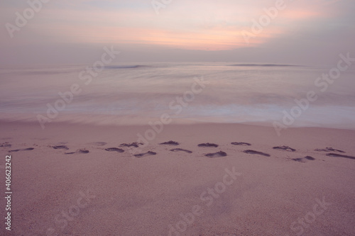 footprints on the beach 