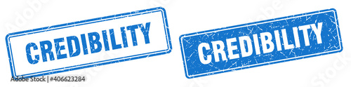 credibility stamp set. credibility square grunge sign