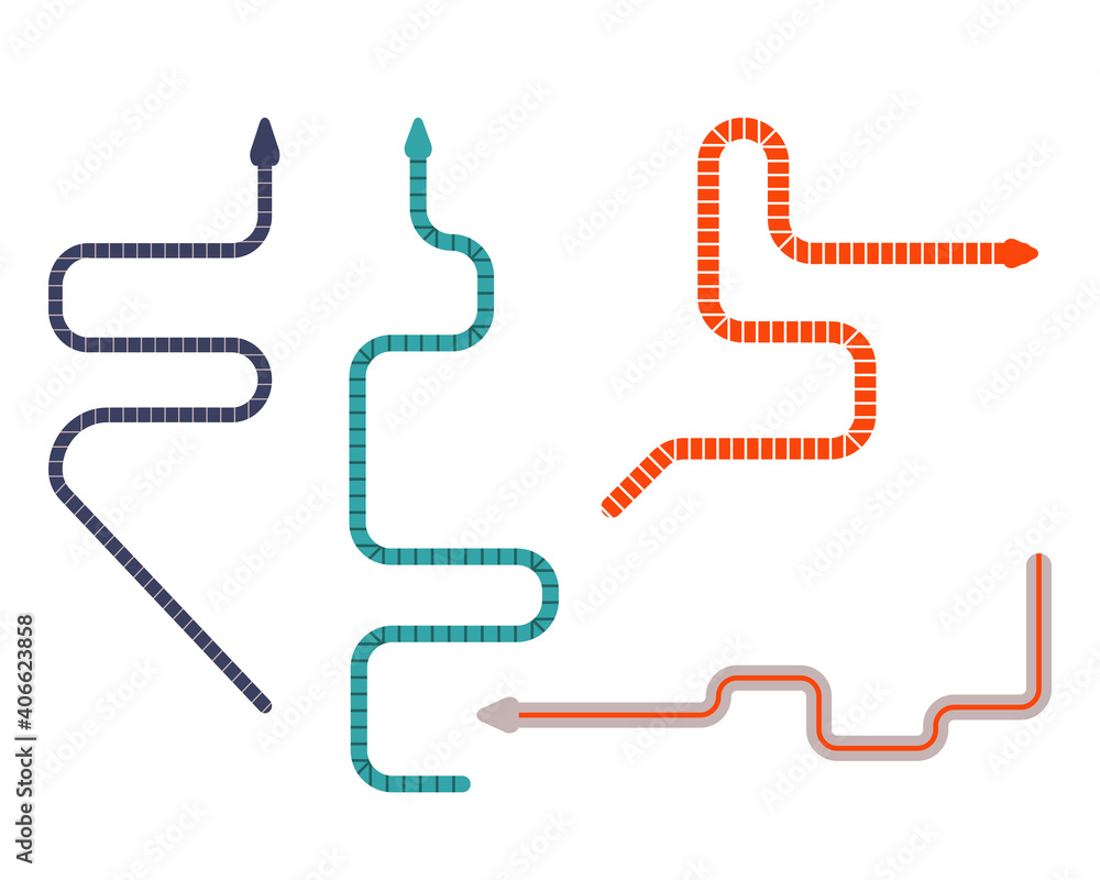 Caecilians Worm Like Tropic Amphibians Flat Icons Caecilians Worm Like Tropic Amphibians Flat Icons