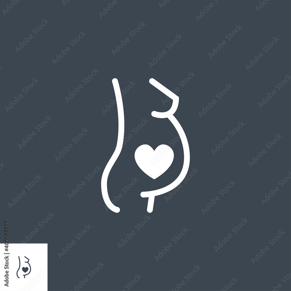 Obraz premium Pregnancy related vector glyph icon. Isolated on black background. Vector illustration.