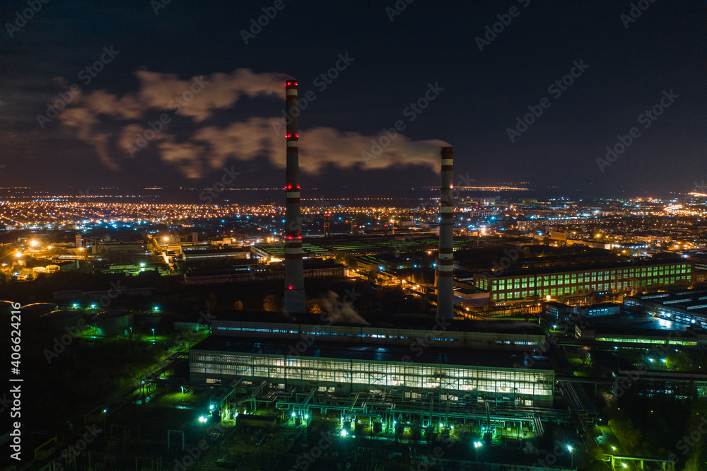 Fototapeta premium Oil refinery night
