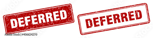 deferred stamp set. deferred square grunge sign