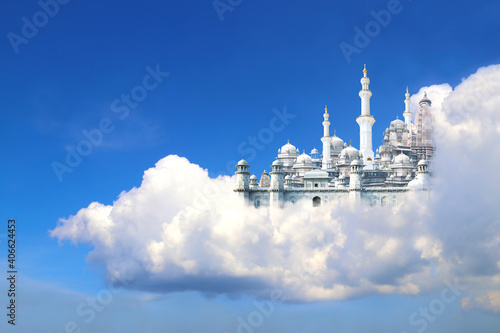 Tableau sur toile A fabulous lost city in white clouds