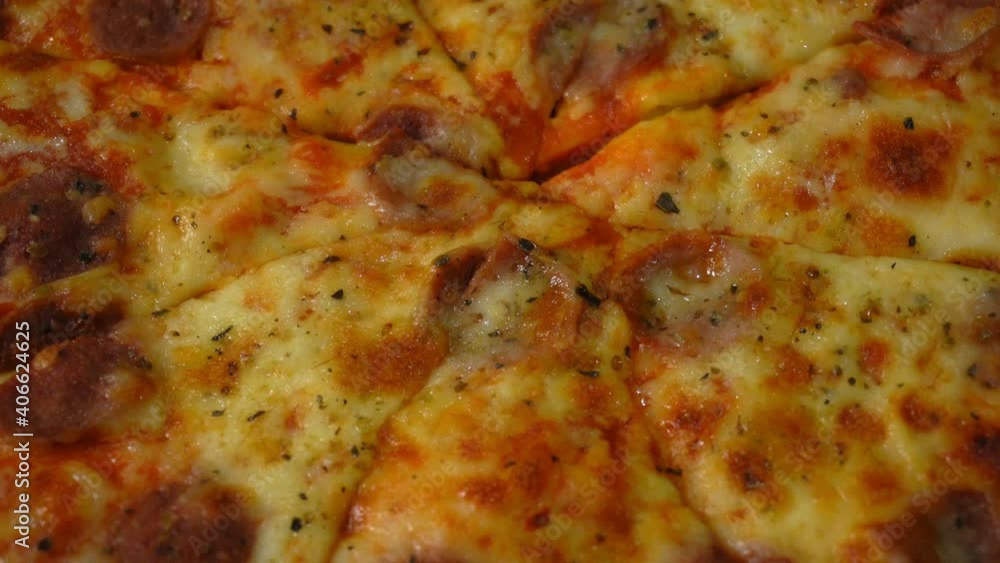Pizza in a delivery box close-up. Pizza in a delivery box close-up.
