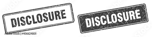 disclosure stamp set. disclosure square grunge sign