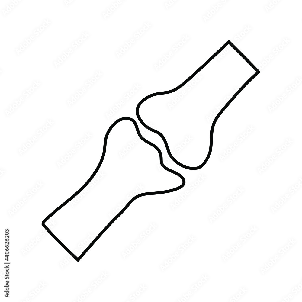 Bones and joint black on a white background, vector illustration for design. Bones and joint black on a white background, vector illustration for design.