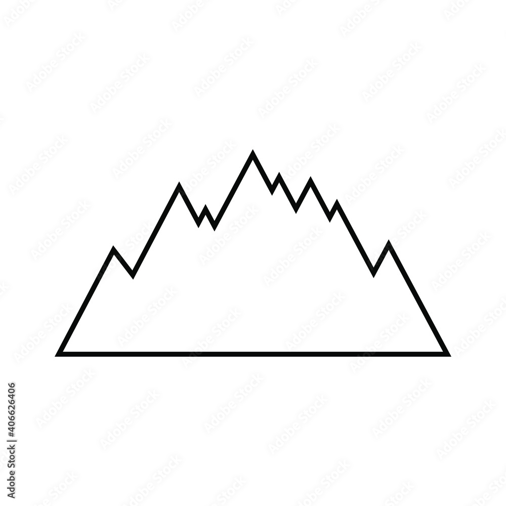 Mountains black on a white background, vector illustration for design. Mountains black on a white background, vector illustration for design.