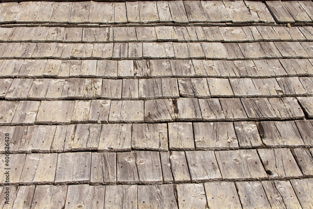 Natural pine wood panels from a wooden roof of a mountain stable Natural pine wood panels from a wooden roof of a mountain stable