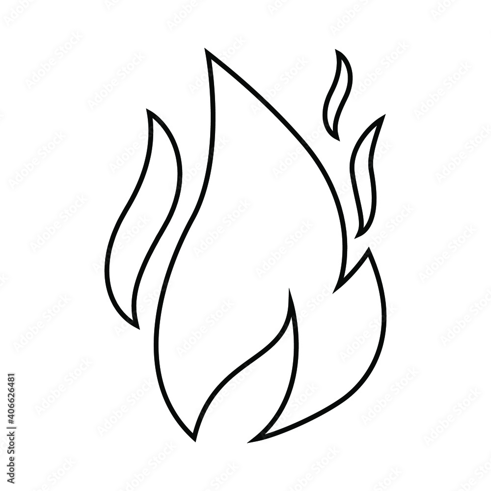 Fire black on a white background, vector illustration for design. Fire black on a white background, vector illustration for design.