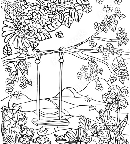Vector illustration for album. Coloring book.