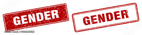 gender stamp set. gender square grunge sign