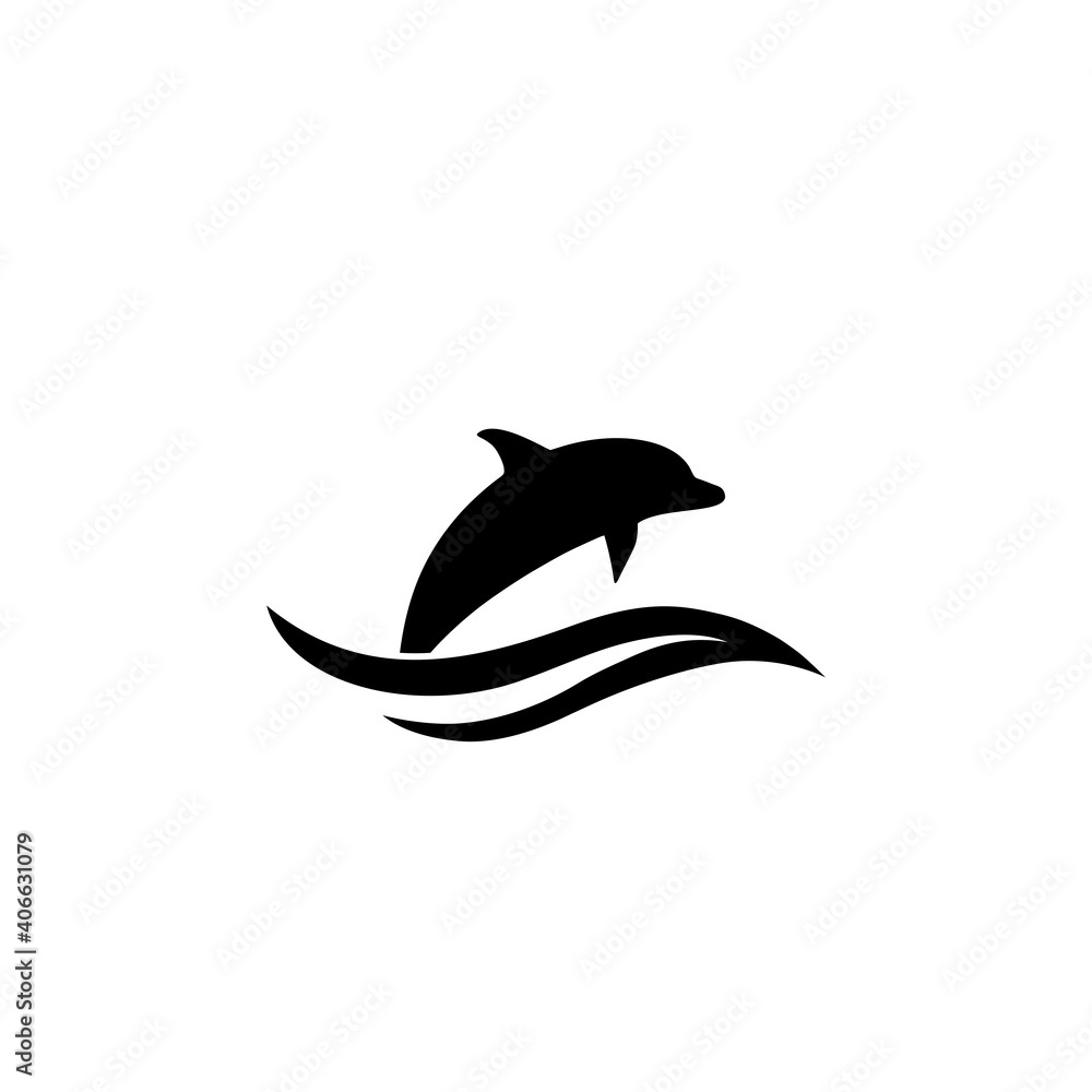 Jumping dolphin icon isolated on white background Jumping dolphin icon isolated on white background