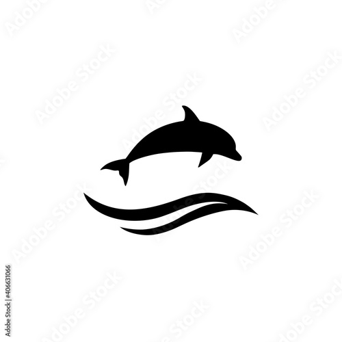 Jumping dolphin icon isolated on white background 