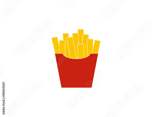 Fast food, french fries, fries icon. Vector illustration, flat design.