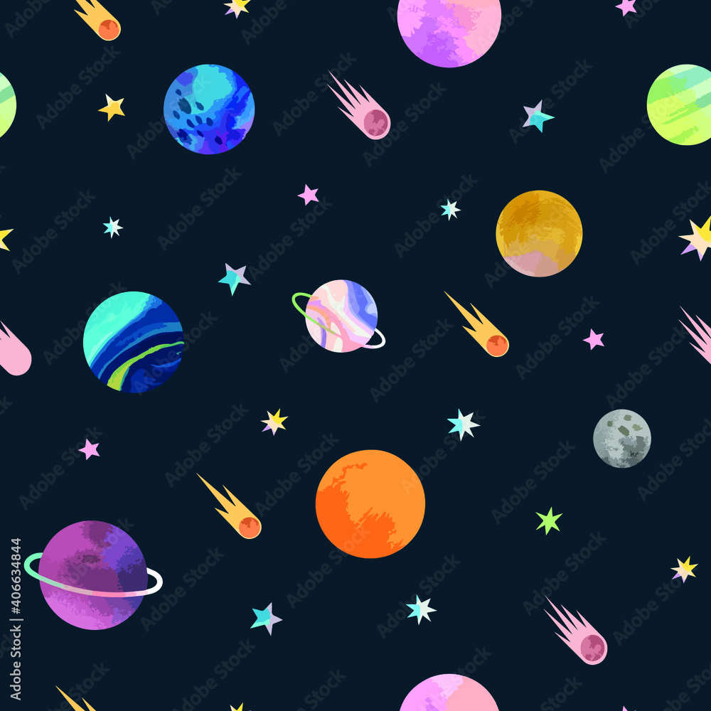 Naklejka premium Planet pattern