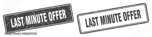 last minute offer stamp set. last minute offer square grunge sign